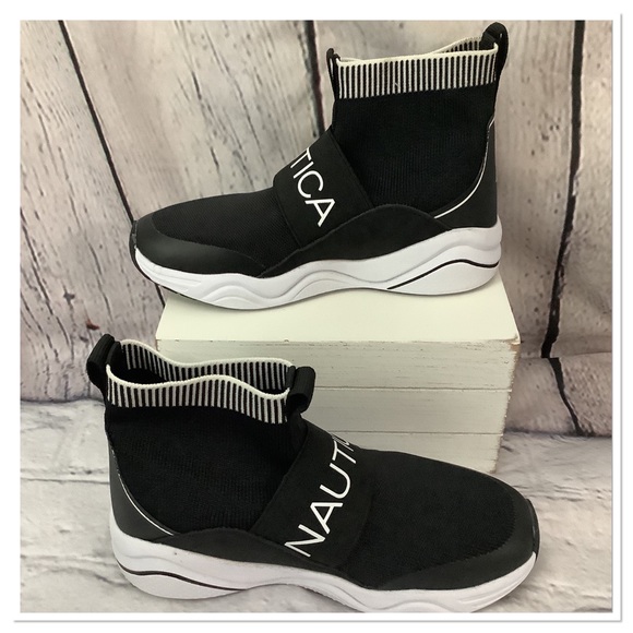 Kids High Top Socks Slip On Sneakers - Picture 1 of 3
